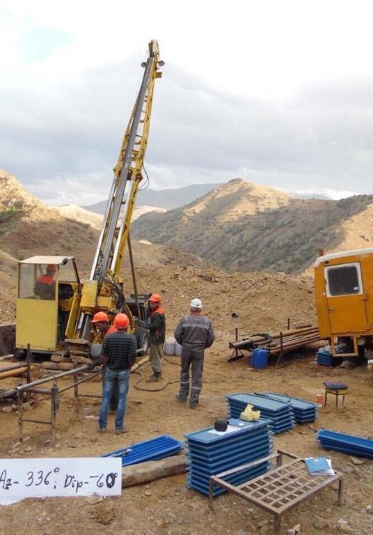 Exploration drilling operations at the Azatek gold-copper prospect